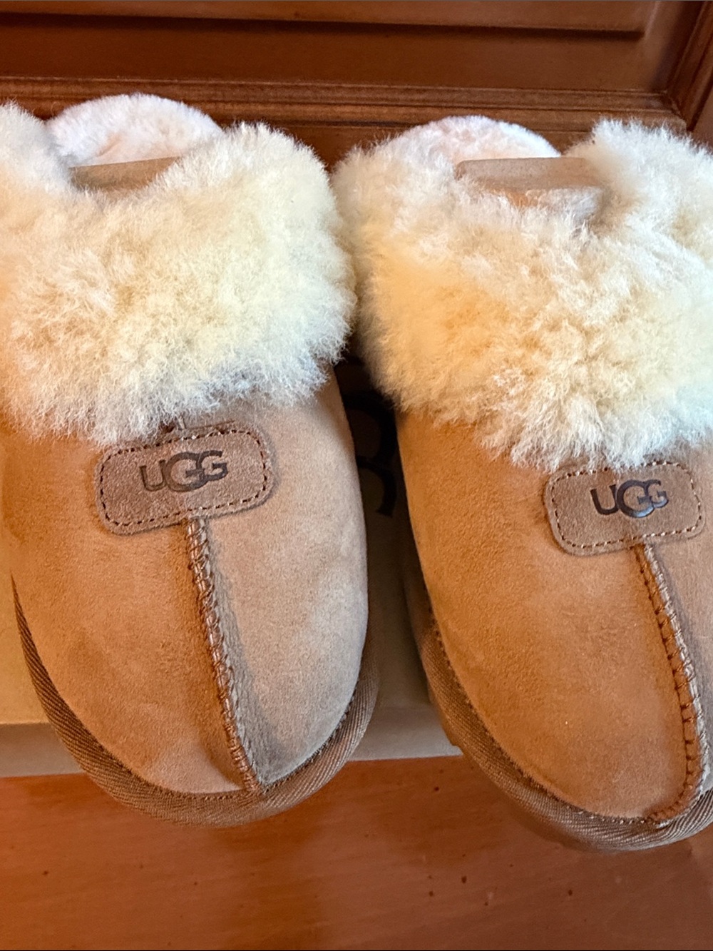 UGG Coquette Chestnut Shearling-Lined Slippers